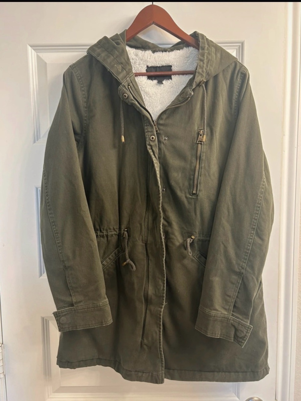 Banana Republic Olive Green Hooded Utility Parka